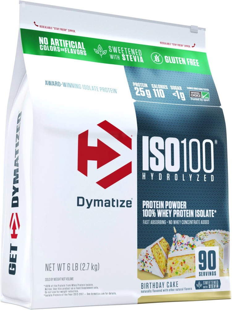 DYMATIZE ISO100 6Lbs (Birthday Cake) Whey Protein Price in India