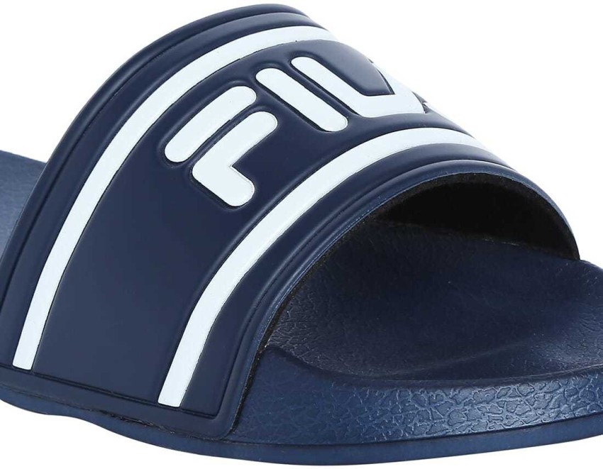 Navy blue fila on sale slides