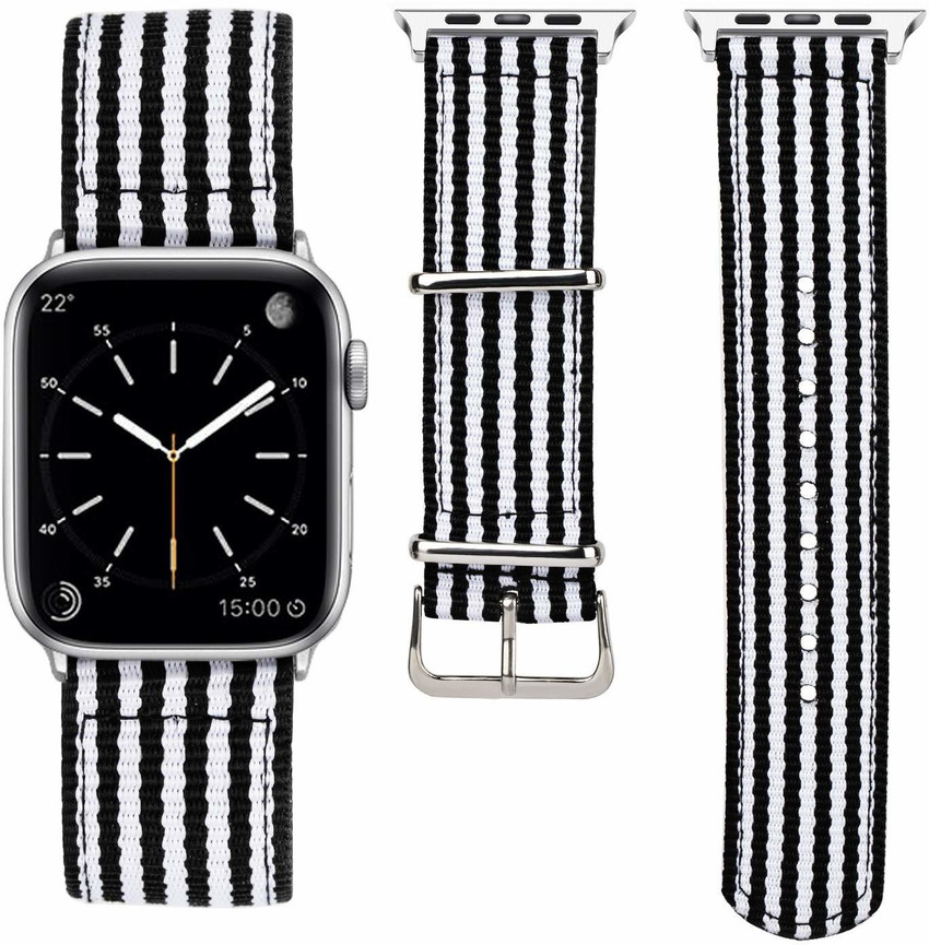 Black and white best sale striped apple watch band