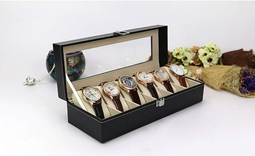 Styleys Wrist Watch Organizer case kit 6 Slot PU Leather Watch Box W06 Watch Box
