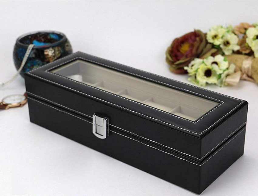 Styleys Wrist Watch Organizer case kit 6 Slot PU Leather Watch Box