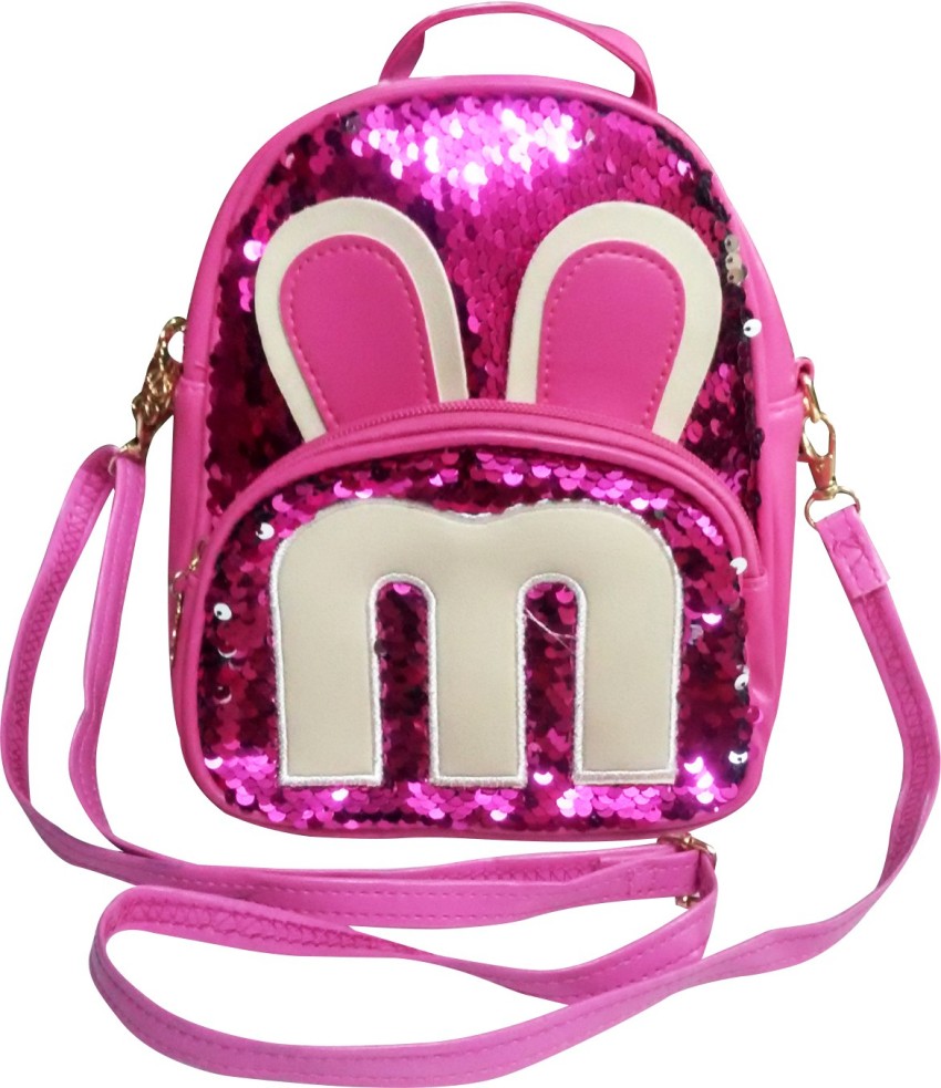 Shopoholics Small Size Mini Backpack / Slingbag For Girl Kids Cute Bag (Age  3 - 10 Years) ( Color-Pink ) 1 L Backpack Pink - Price in India