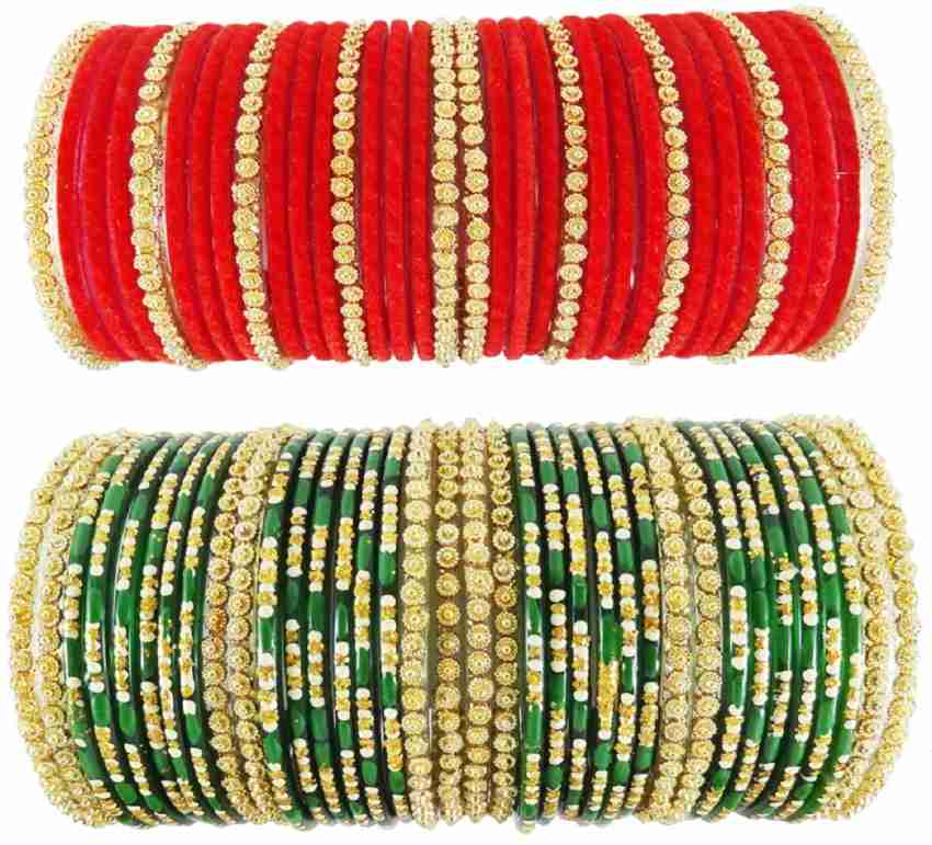 Red on sale green bangles