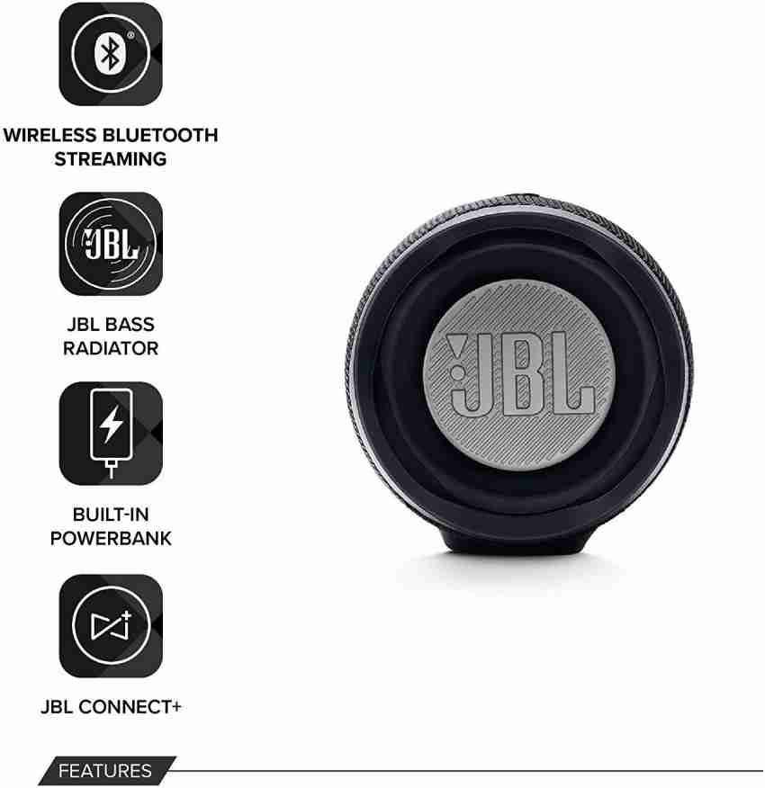 Buy JBL Charge 4 Powerful Portable Speaker with Built-in Power Bank (Black)  30 W Bluetooth Speaker Online from