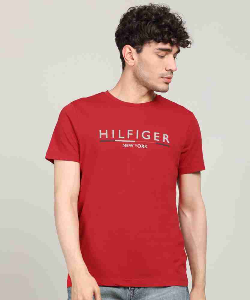 Tommy hilfiger red t shirt deals mens