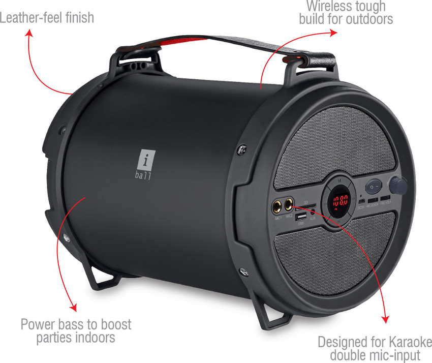 Buy iball Karaoke Barrel 15 W Bluetooth Party Speaker Online from
