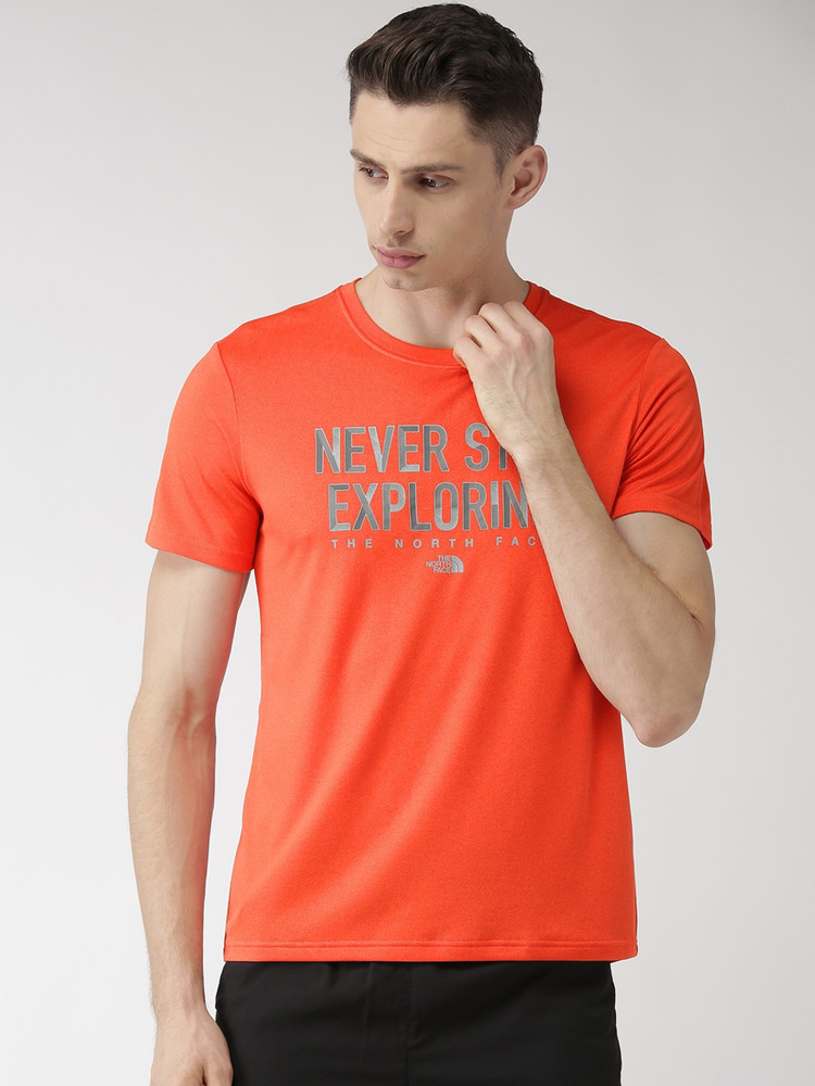 Orange north face shirt new arrivals