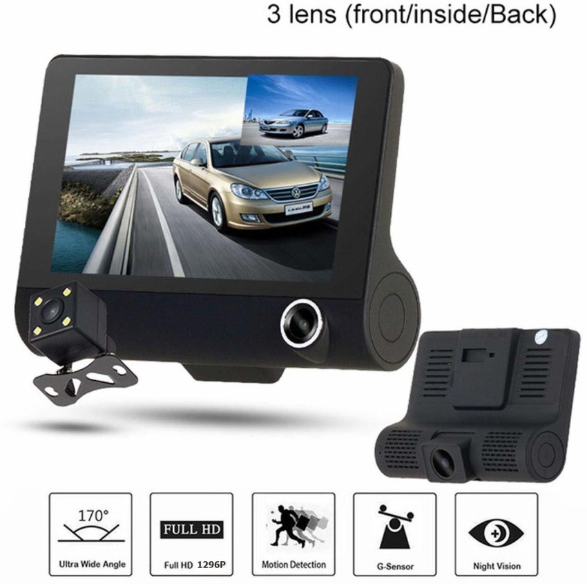 Car Dvr 3 Camera Lens 4.0 Inch Video Recorder Dash Cam Auto Registrator  back cam