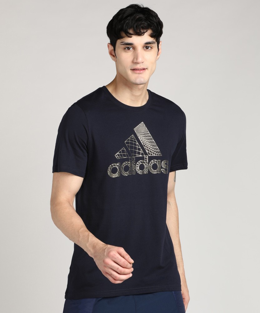 ADIDAS Printed Men Round Neck Blue T-Shirt - Buy ADIDAS Printed Men Round  Neck Blue T-Shirt Online at Best Prices in India