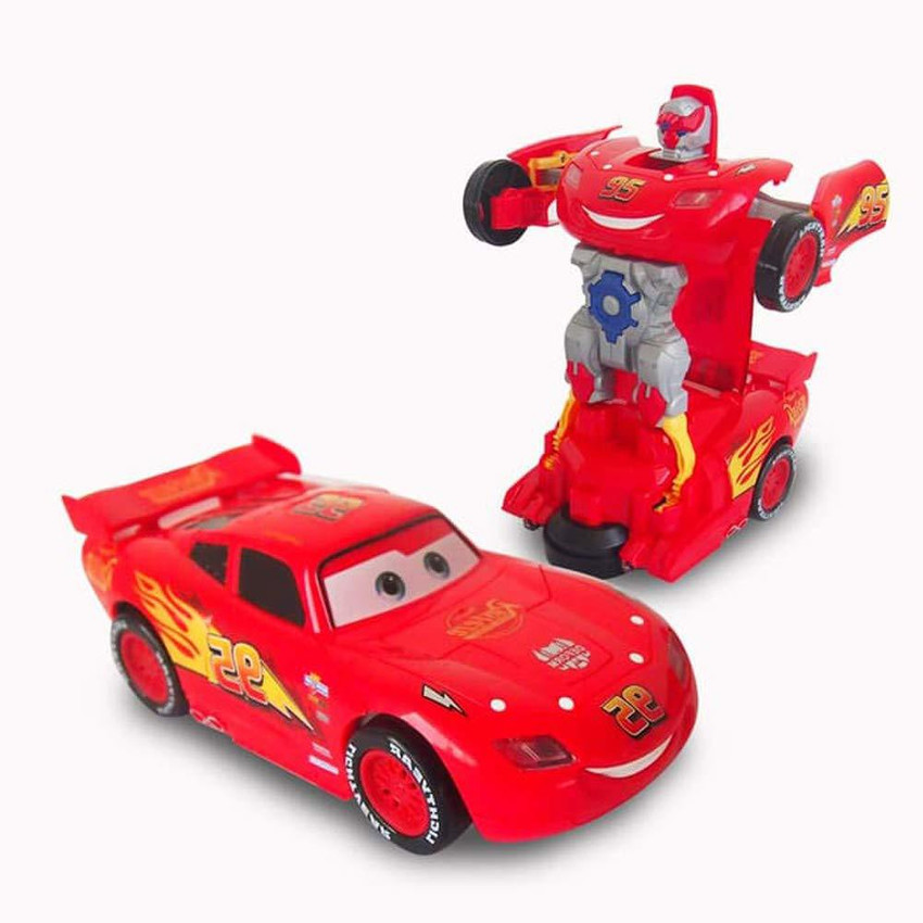 Jiada Transformer McQueen Car Toy with Convertible Robot with