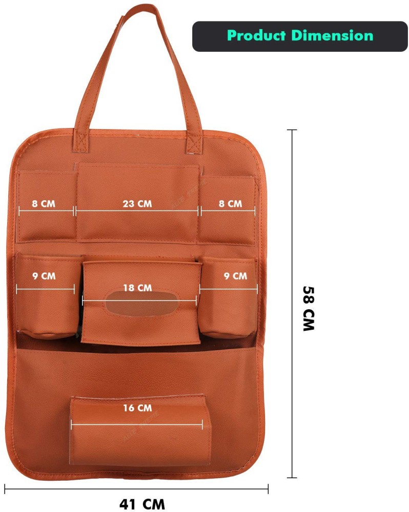 S.K.Y,Car Auto Seat Back Multi Pocket Storage Bag Organizer with Car Meal  Tray (Tan)