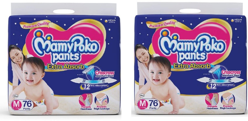 MamyPoko Pants Extra Absorb Diaper  M 76 Pieces  All Home Product