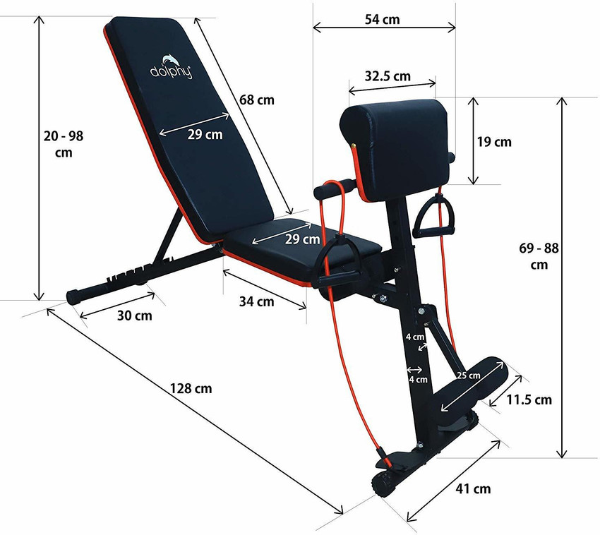 DOLPHY Foldable Flat Incline Decline sit up Bench for Home Gym