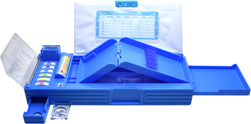 Pencil store box button