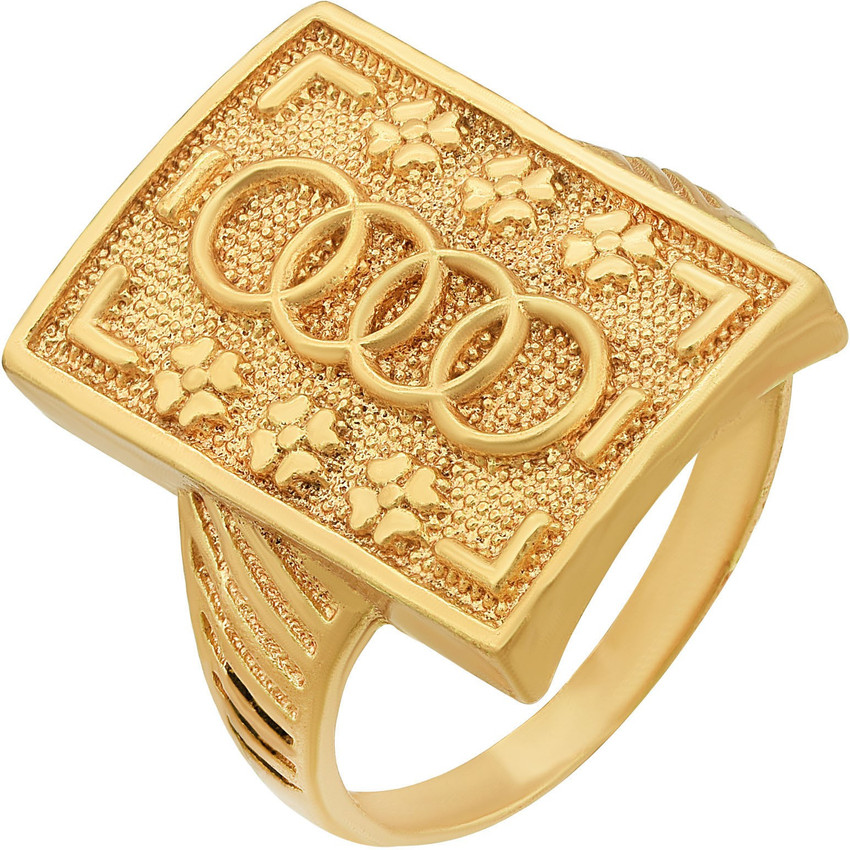 Morvi Brass 24KT Gold Covered Real Square Shape Gold Look Audi