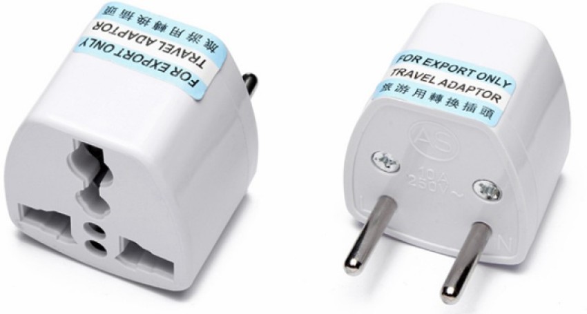 HI-PLASST (2PCS) (Type C) Europe 2 Pin Power Plug Worldwide Adaptor White -  Price in India