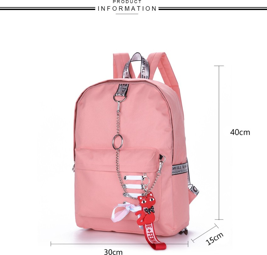 Flipkart KEKEMI SB083 01K Pink School College Travel Backpack with Key Ring Waterproof School Bag School Bag