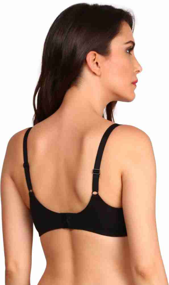 Buy Women's Wirefree Non Padded Super Combed Cotton Elastane Stretch Full  Coverage Everyday Bra with Soft Adjustable Straps - Black 1615