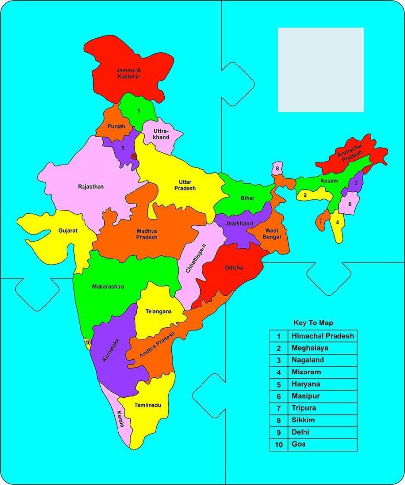 Indian States And Capitals (Educational) India Map Learning