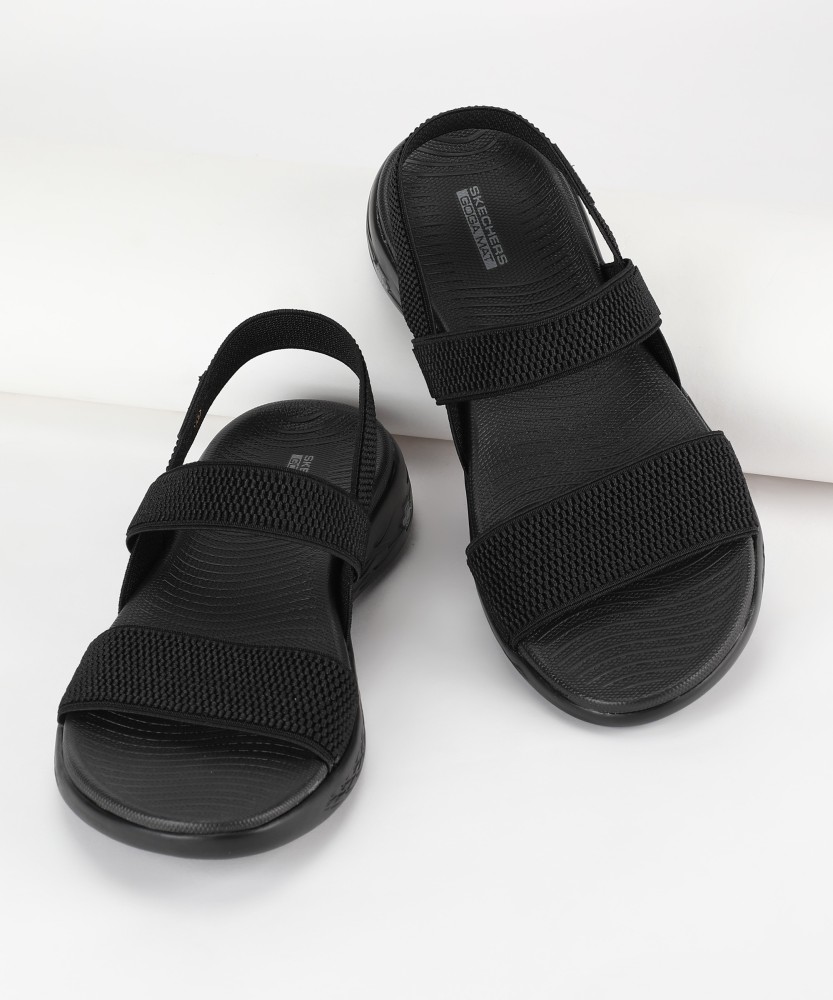 Womens black cheap skechers sandals