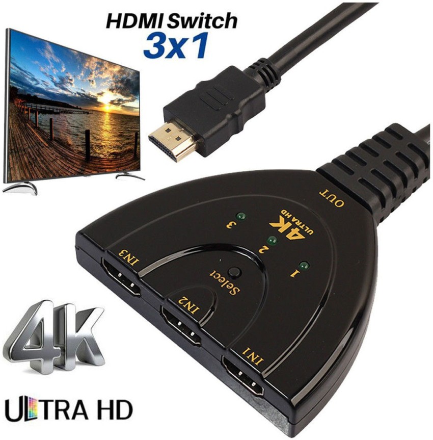 4K 3 Port HDMI Female Splitter Cable Multi Switch Switcher Hub TV