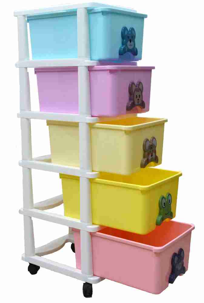 Toy bucket shelf store