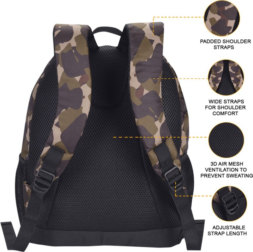 Army printed outlet college bags