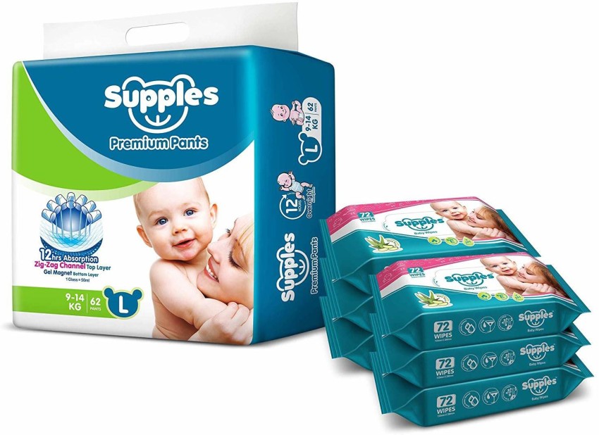 Buy Supples Premium Diapers XXLarge XXL 42 Count 1525 Kg 12 hrs  Absorption Baby Diaper Pants Online at Low Prices in India  Amazonin