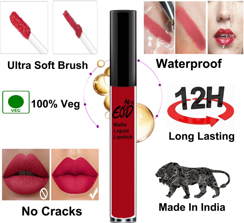 Price in India, Buy EOD Elite Collection Long Lasting Waterproof 100% Vegan  Made in India Matte Liquid Lipstick Combo of 2 Lip Gloss Set no 188 Online  In India, Reviews, Ratings & Features