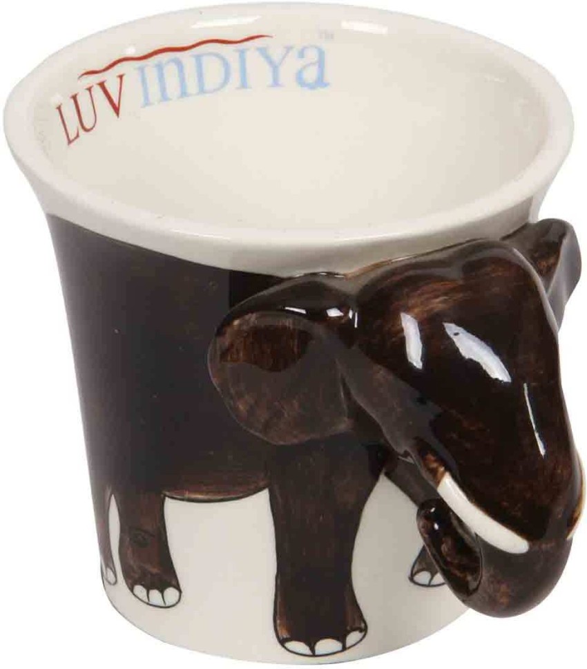 Elephant Trunk Handle Ceramic Mug