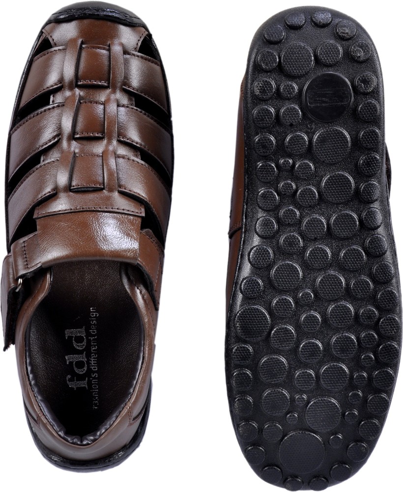 HAUTTON Men's Geniune Leather Stylish Padding Slipper