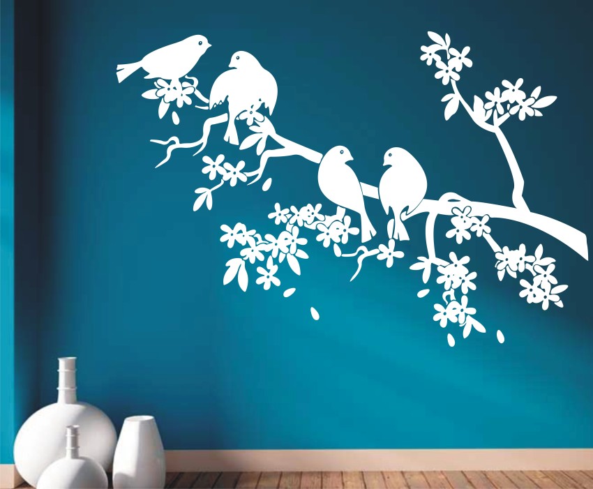 Branch with Flying Birds -Vinyl Wall Decal,Sticker,Nature store Design