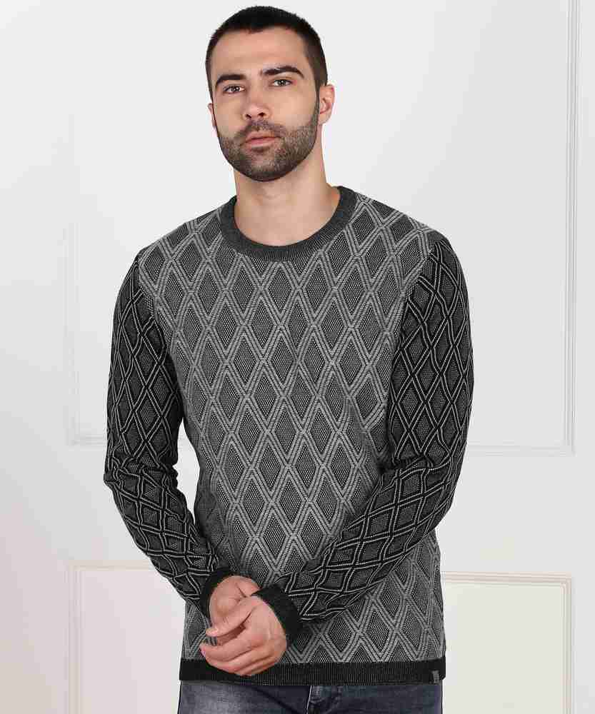 Louis Philippe Jeans Self Design Round Neck Casual Men Grey Sweater Buy Louis Philippe Jeans Self Design Round Neck Casual Men Grey Sweater Online at Best Prices in India Flipkart
