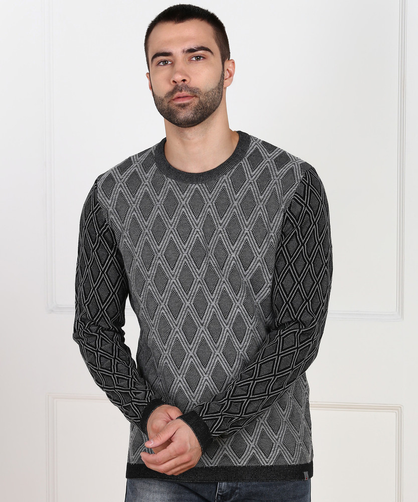 Louis Philippe Jeans Self Design Round Neck Casual Men Grey Sweater Buy Louis Philippe Jeans Self Design Round Neck Casual Men Grey Sweater Online at Best Prices in India Flipkart