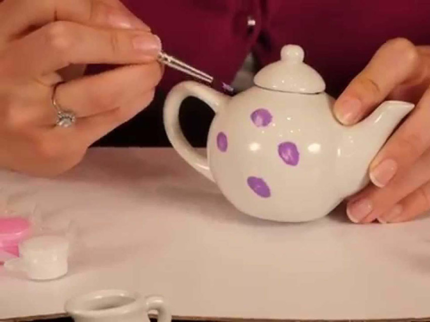 Stager Create Your Own Painted Tea Set 15Pcs For Kids Create