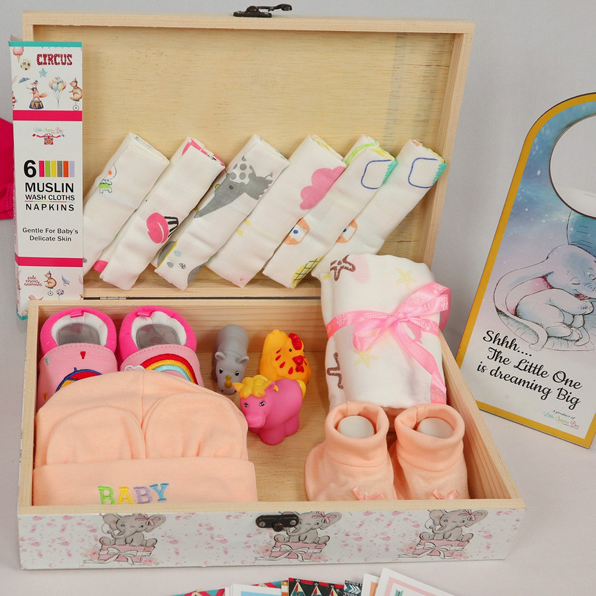 New born baby dress set box sale