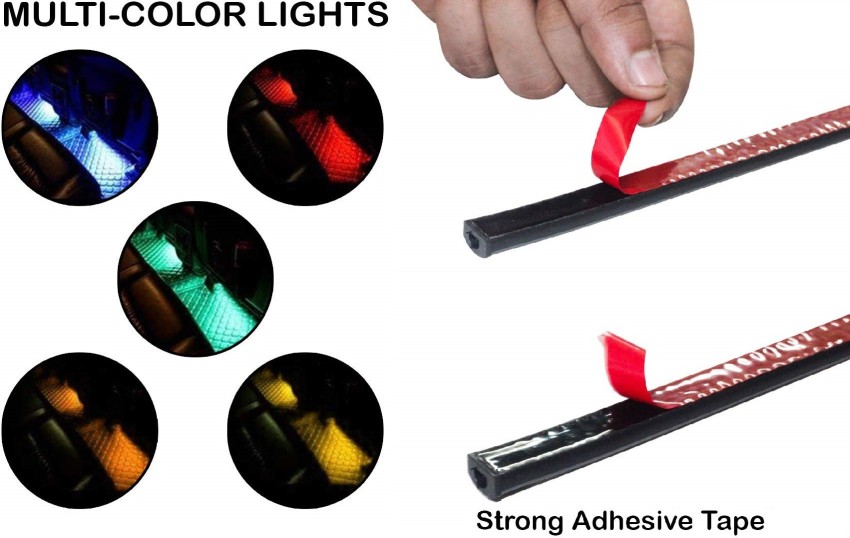 AutoPowerz Set of 4 9 LED RGB Multi-Colour Strip Car Atmosphere Light with  Music Controller and Remote for All Cars Car Fancy Lights Price in India -  Buy AutoPowerz Set of 4