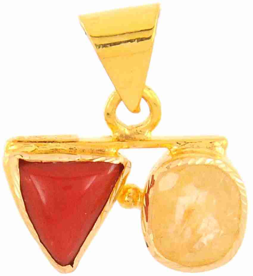 Red coral with yellow sapphire hotsell