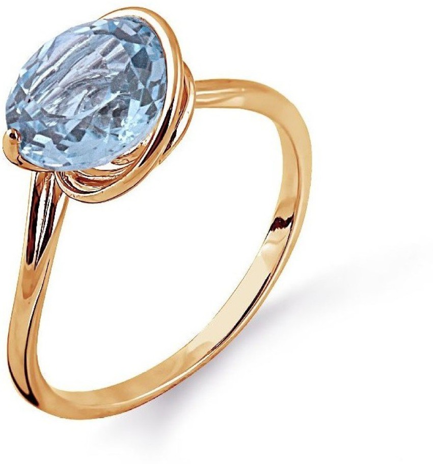 CEYLONMINE Topaz ring natural & original gemstone blue topaz gold