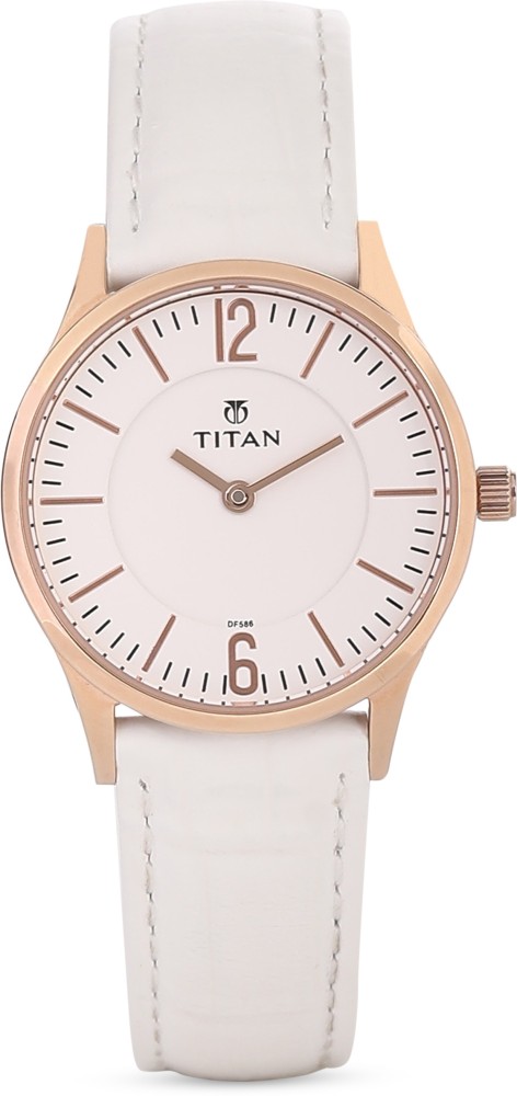 Titan white outlet belt watch