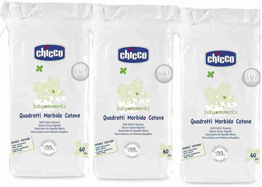 Chicco Baby Moments Cotton Squares 60 Pcs - What's Instore