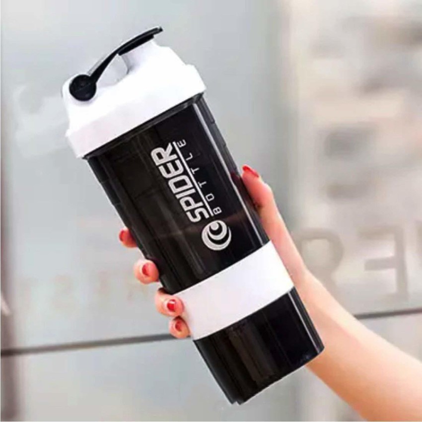 Spider Gym Shaker Bottle Black Ideal For Protein, Pre Workout And BCAAs &  Water