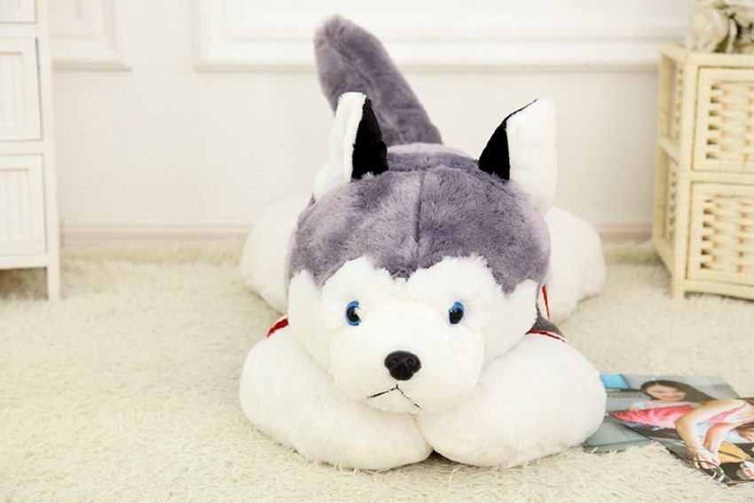 Large husky dog soft toy hot sale