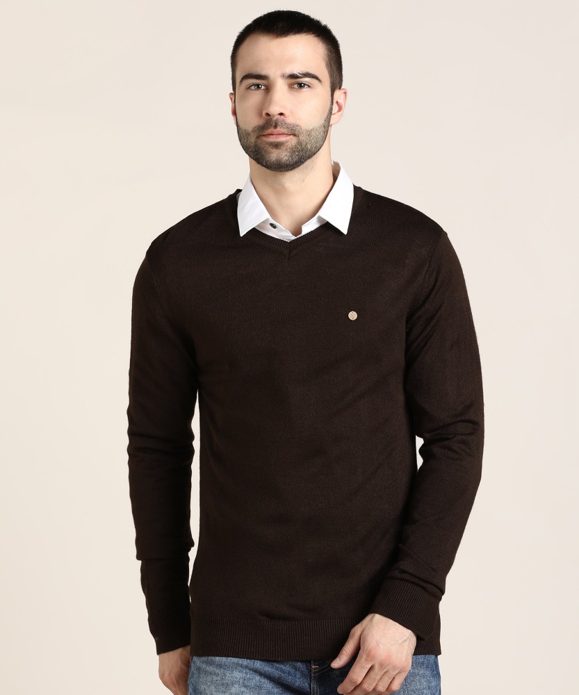 NUMERO UNO Solid V Neck Casual Men Brown Sweater Buy NUMERO UNO Solid V Neck Casual Men Brown Sweater Online at Best Prices in India Flipkart