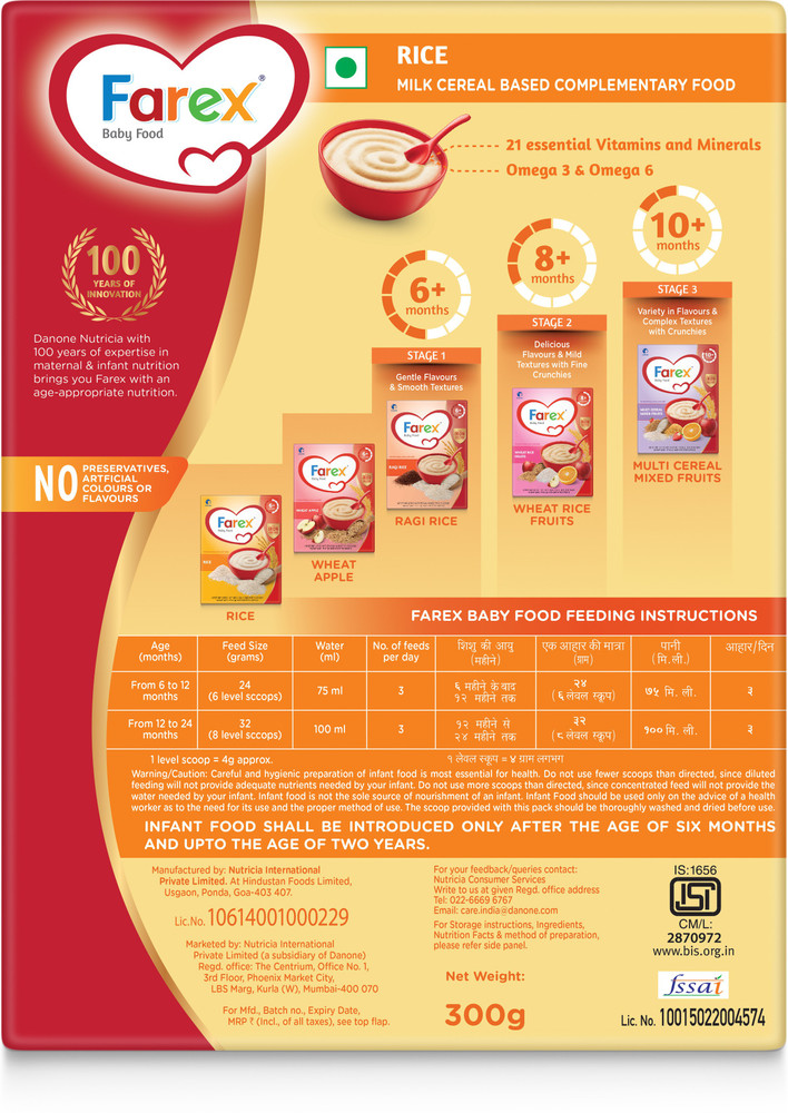 Farex ingredients clearance