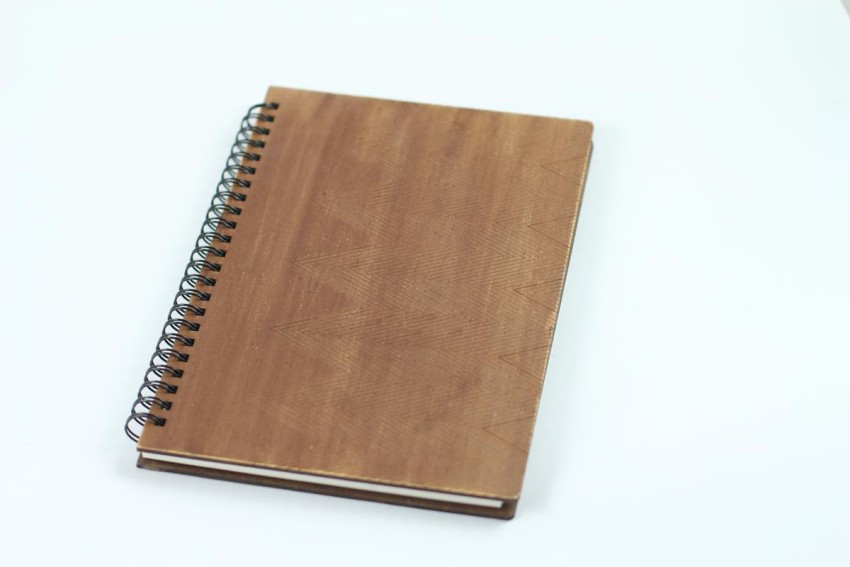 Designer geometry - Wooden Diary, Wooden Notebook