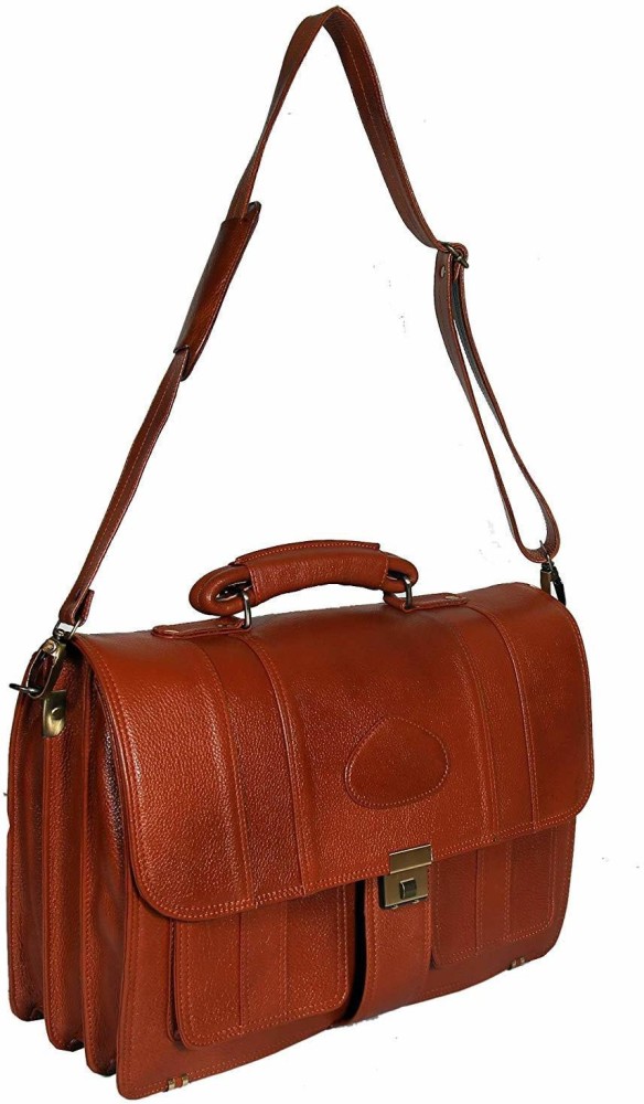 Buy Leather Villa, LV Leather Laptop Messenger Bag for Men