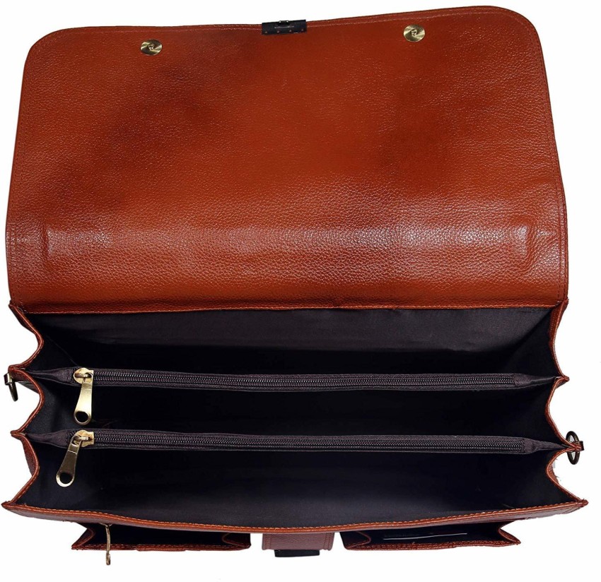 Buy Leather Villa LV Genuine Leather Laptop Compartment Expandable