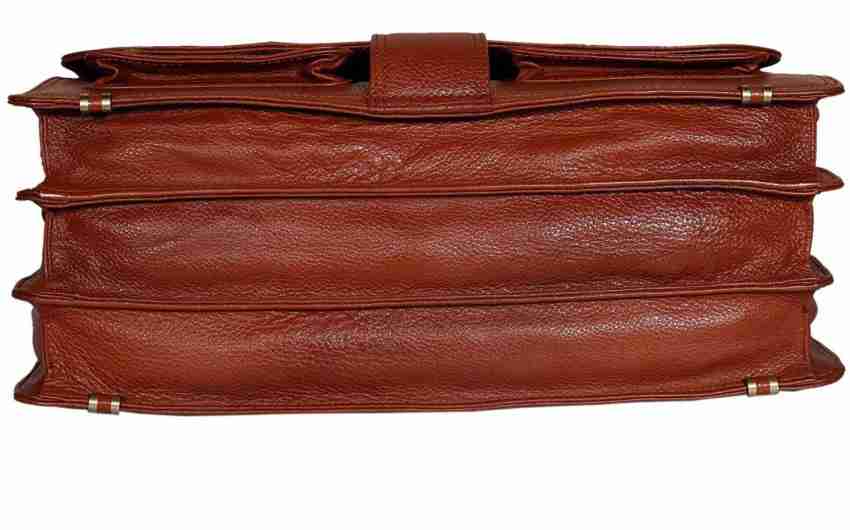 Buy Leather Villa LV Genuine Leather Laptop Compartment Expandable