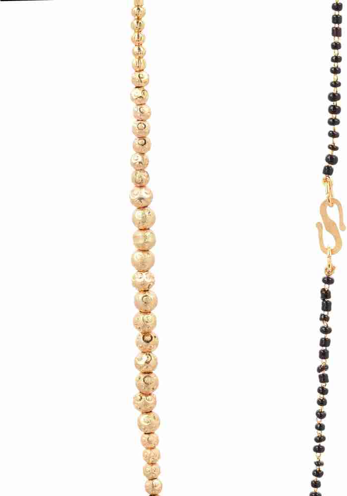 Single line black on sale beads gold chains